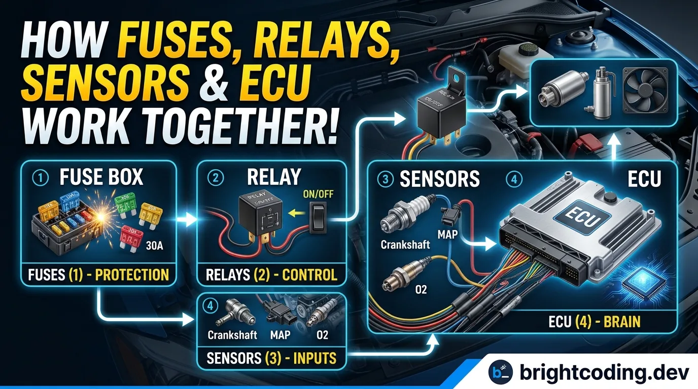 How Fuses, Relays, Sensors, and the ECU Work Together in a Car