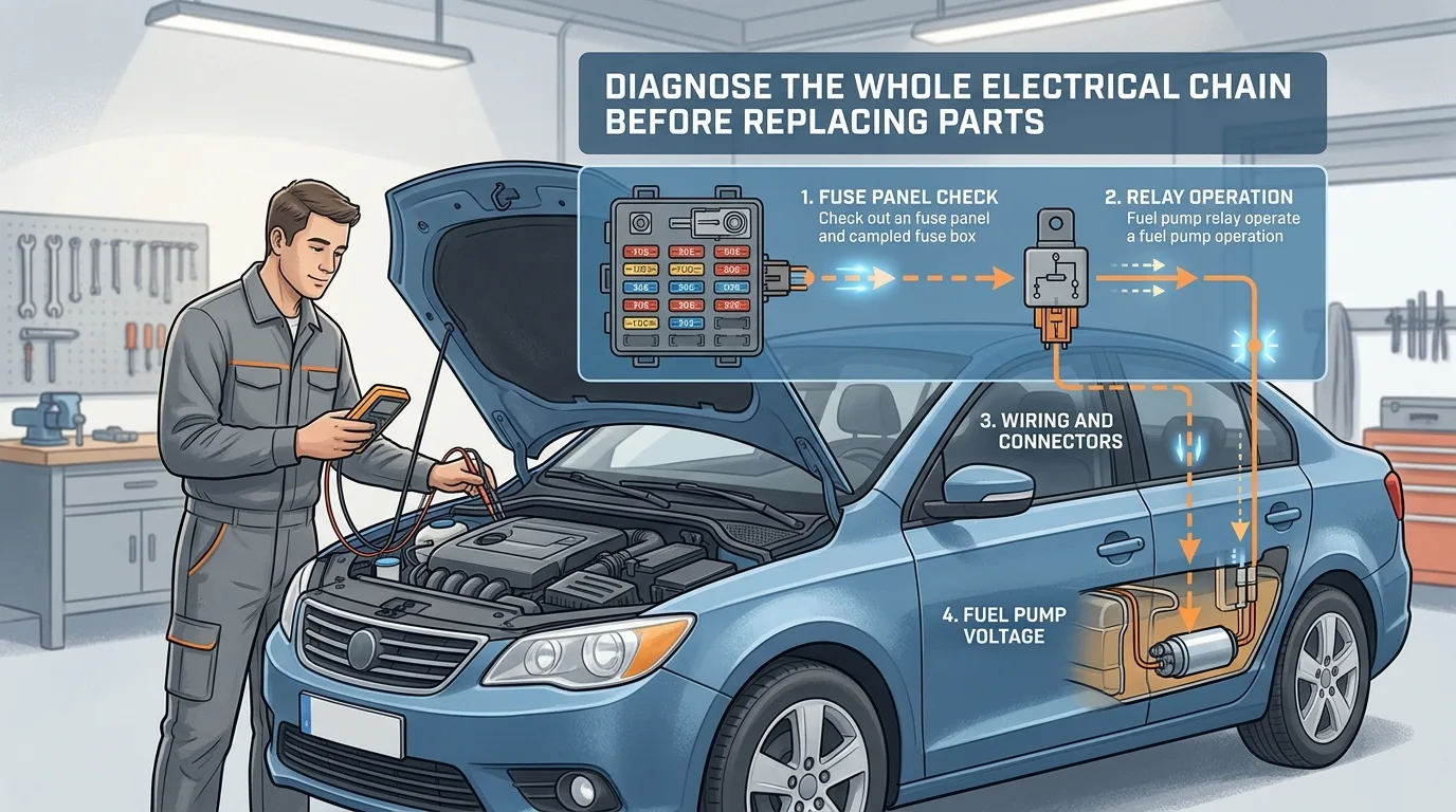 How to Diagnose a Fuel Pump Circuit Using Fuses, Relays, and ECU Signals